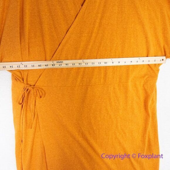 New! Eloquii orange‎ true wrap midi dress, plus size 28 - Picture 6 of 15